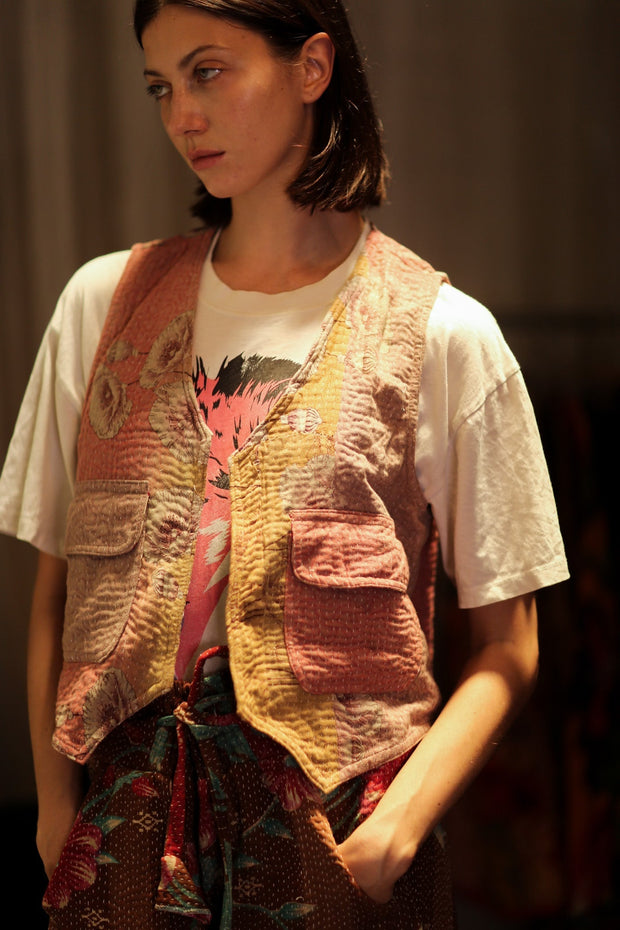 MARLENE KANTHA GILET VEST CHAMOMILE - sustainably made MOMO NEW YORK sustainable clothing, coatandjacket slow fashion