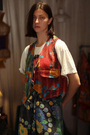 MARLENE KANTHA GILET VEST SALAD - sustainably made MOMO NEW YORK sustainable clothing, coatandjacket slow fashion