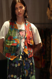 MARLENE KANTHA GILET VEST SALAD - sustainably made MOMO NEW YORK sustainable clothing, coatandjacket slow fashion