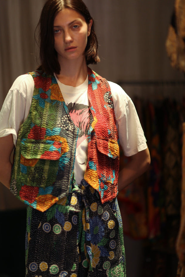MARLENE KANTHA GILET VEST SALAD - sustainably made MOMO NEW YORK sustainable clothing, coatandjacket slow fashion