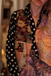 MARLENE PATCHWORK KANTHA GILET PEACH - sustainably made MOMO NEW YORK sustainable clothing, coatandjacket slow fashion