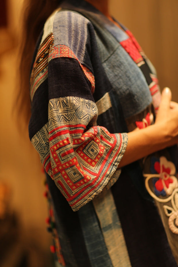 MISHA TRIBAL PATCHWORK KIMONO - sustainably made MOMO NEW YORK sustainable clothing, cotton slow fashion