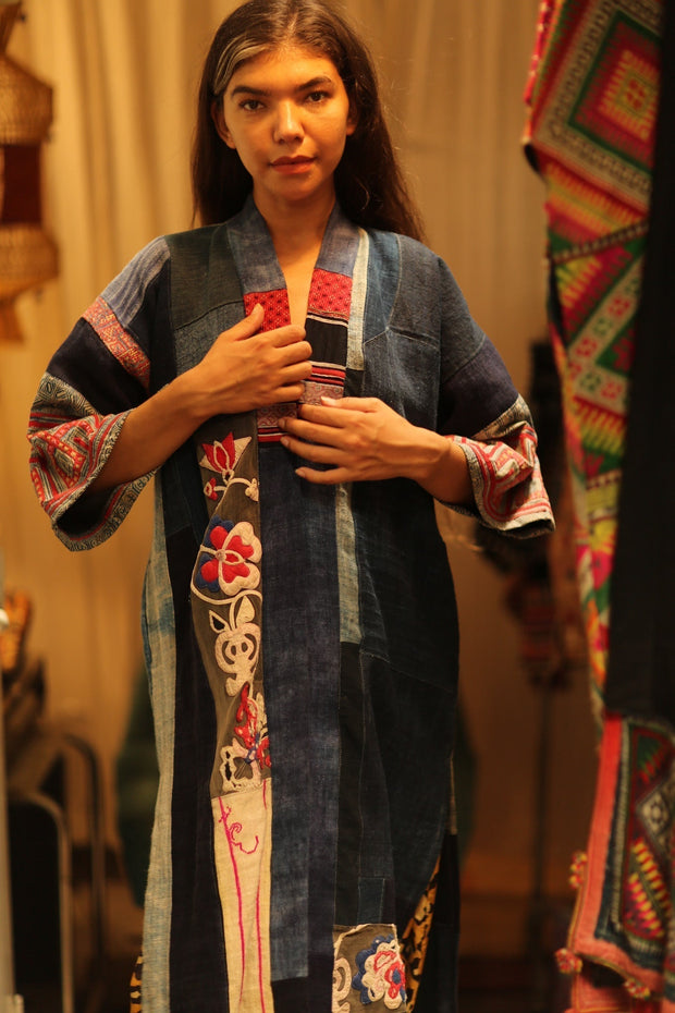 MISHA TRIBAL PATCHWORK KIMONO - sustainably made MOMO NEW YORK sustainable clothing, cotton slow fashion