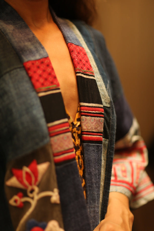 MISHA TRIBAL PATCHWORK KIMONO - sustainably made MOMO NEW YORK sustainable clothing, cotton slow fashion