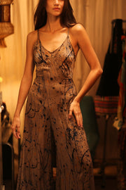 NEIS SILK JUMPSUIT BEIGE POLLOCK - sustainably made MOMO NEW YORK sustainable clothing, jumpsuit slow fashion