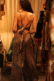 NEIS SILK JUMPSUIT BEIGE POLLOCK - sustainably made MOMO NEW YORK sustainable clothing, jumpsuit slow fashion