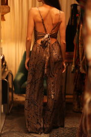 NEIS SILK JUMPSUIT BEIGE POLLOCK - sustainably made MOMO NEW YORK sustainable clothing, jumpsuit slow fashion