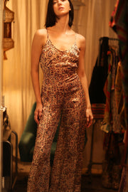 NEIS SILK JUMPSUIT CIRCUS RED - sustainably made MOMO NEW YORK sustainable clothing, jumpsuit slow fashion