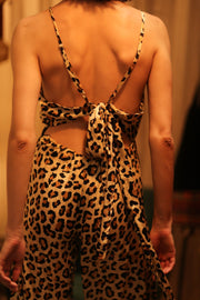 NEIS SILK JUMPSUIT PALE LEO - sustainably made MOMO NEW YORK sustainable clothing, jumpsuit slow fashion