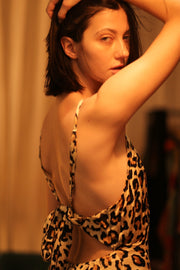 NEIS SILK JUMPSUIT PALE LEO - sustainably made MOMO NEW YORK sustainable clothing, jumpsuit slow fashion