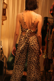 NEIS SILK JUMPSUIT PALE LEO - sustainably made MOMO NEW YORK sustainable clothing, jumpsuit slow fashion