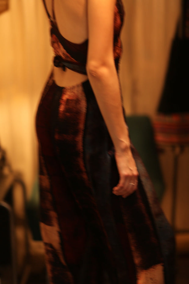 NEIS SILK JUMPSUIT RED STRIPE - sustainably made MOMO NEW YORK sustainable clothing, jumpsuit slow fashion