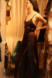 NEIS SILK JUMPSUIT RED STRIPE - sustainably made MOMO NEW YORK sustainable clothing, jumpsuit slow fashion