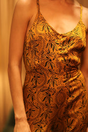NEIS SILK PLAYSUIT YELLOW OLIVES - sustainably made MOMO NEW YORK sustainable clothing, jumpsuit slow fashion