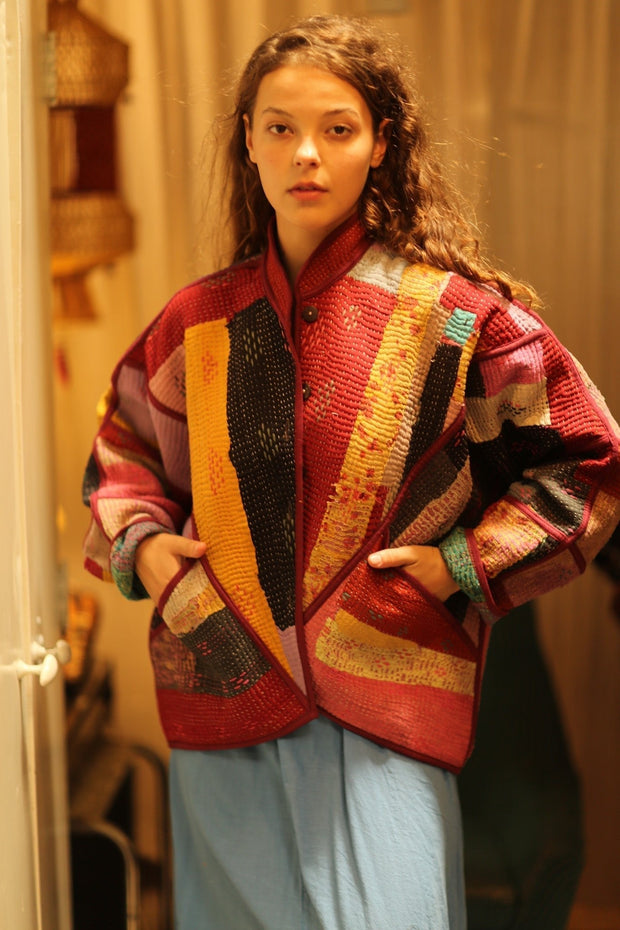 OWEN KANTHA BOMBER JACKET - sustainably made MOMO NEW YORK sustainable clothing, bomber slow fashion