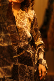 PINA SILK KIMONO ANANAS BROWN - sustainably made MOMO NEW YORK sustainable clothing, dress slow fashion