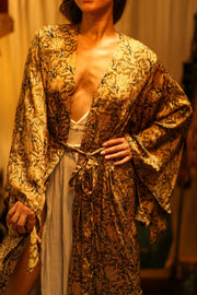 PINA SILK KIMONO CARNIVORE COFFEE - sustainably made MOMO NEW YORK sustainable clothing, dress slow fashion