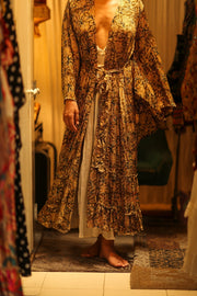 PINA SILK KIMONO CARNIVORE COFFEE - sustainably made MOMO NEW YORK sustainable clothing, dress slow fashion