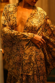 PINA SILK KIMONO CARNIVORE COFFEE - sustainably made MOMO NEW YORK sustainable clothing, dress slow fashion