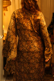 PINA SILK KIMONO CARNIVORE GREEN - sustainably made MOMO NEW YORK sustainable clothing, dress slow fashion