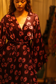 PINA SILK KIMONO PINK MONKEY - sustainably made MOMO NEW YORK sustainable clothing, dress slow fashion