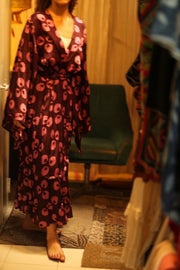 PINA SILK KIMONO PINK MONKEY - sustainably made MOMO NEW YORK sustainable clothing, dress slow fashion