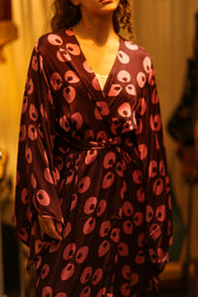 PINA SILK KIMONO PINK MONKEY - sustainably made MOMO NEW YORK sustainable clothing, dress slow fashion