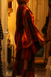PINA SILK KIMONO POPPY RED - sustainably made MOMO NEW YORK sustainable clothing, dress slow fashion