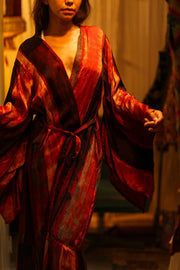 PINA SILK KIMONO POPPY RED - sustainably made MOMO NEW YORK sustainable clothing, dress slow fashion