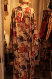 PINA SILK KIMONO PRESSED FLOWERS - sustainably made MOMO NEW YORK sustainable clothing, handmade slow fashion
