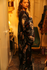 PINA SILK KIMONO RED AND BLUE ARTIST - sustainably made MOMO NEW YORK sustainable clothing, dress slow fashion
