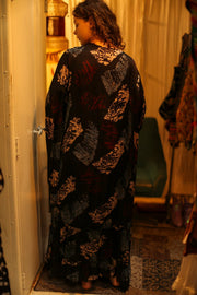 PINA SILK KIMONO RED AND BLUE ARTIST - sustainably made MOMO NEW YORK sustainable clothing, dress slow fashion