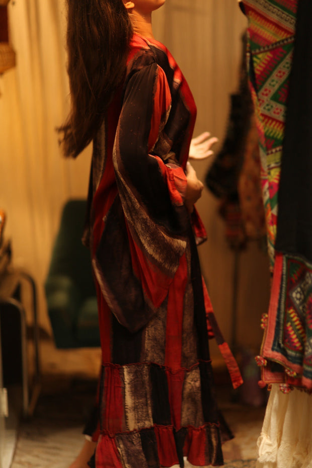 PINA XL SILK KIMONO POPPY RED - sustainably made MOMO NEW YORK sustainable clothing, kimono slow fashion