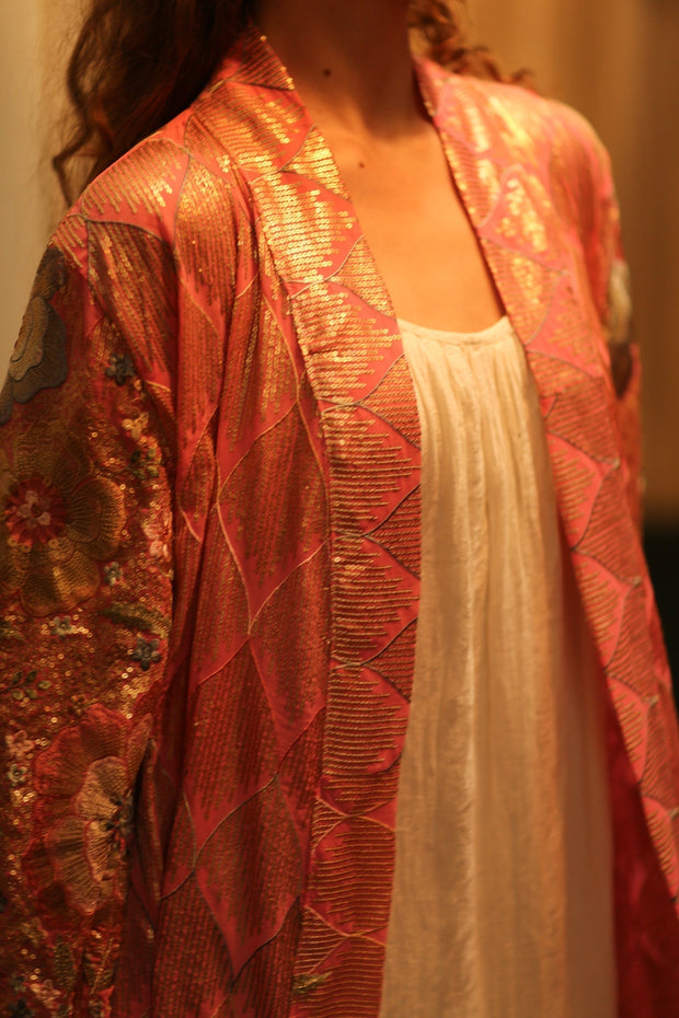PINK SEQUIN KIMONO ARABELLA - sustainably made MOMO NEW YORK sustainable clothing, kimono slow fashion