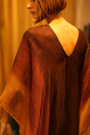 PLEATED SUNSET SILK KAFTAN - sustainably made MOMO NEW YORK sustainable clothing, dress slow fashion