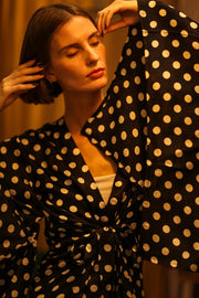POLKA DOT WING XL KIMONO PINA - sustainably made MOMO NEW YORK sustainable clothing, bestseller slow fashion