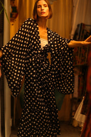 POLKA DOT WING XL KIMONO PINA - sustainably made MOMO NEW YORK sustainable clothing, bestseller slow fashion