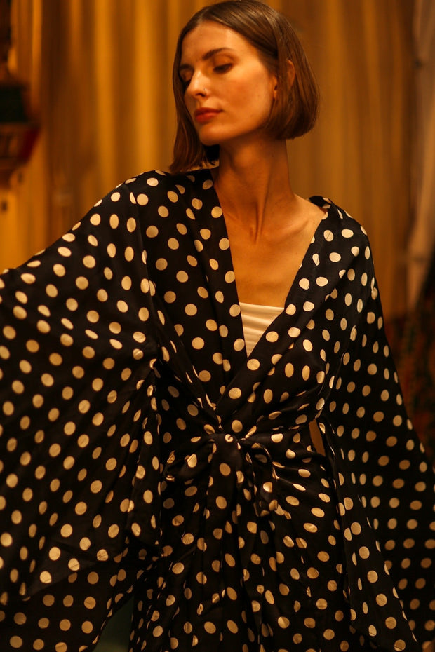POLKA DOT WING XL KIMONO PINA - sustainably made MOMO NEW YORK sustainable clothing, bestseller slow fashion