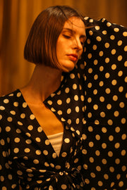 POLKA DOT WING XL KIMONO PINA - sustainably made MOMO NEW YORK sustainable clothing, bestseller slow fashion