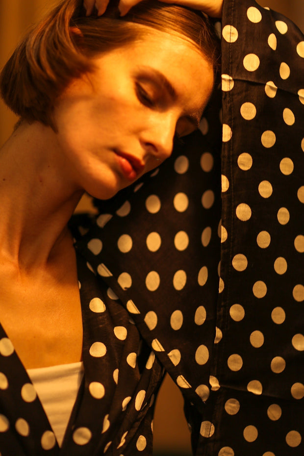 POLKA DOT WING XL KIMONO PINA - sustainably made MOMO NEW YORK sustainable clothing, bestseller slow fashion