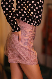 RAYA EMBROIDERED SHORTS PINK DREAMS - sustainably made MOMO NEW YORK sustainable clothing, embroidered slow fashion