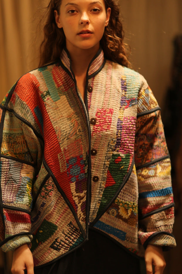 RIKU KANTHA BOMBER JACKET - sustainably made MOMO NEW YORK sustainable clothing, bomber slow fashion