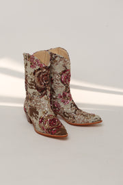 ROSIE SEQUINS EMBROIDERED COWBOY BOOTS - sustainably made MOMO NEW YORK sustainable clothing, ankle boots slow fashion