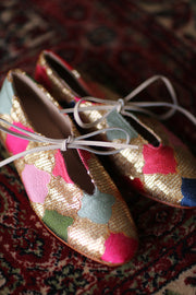 SEQUIN EMBROIDERED BALLET FLATS NOVA - sustainably made MOMO NEW YORK sustainable clothing, new slow fashion