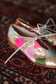 SEQUIN EMBROIDERED BALLET FLATS NOVA - sustainably made MOMO NEW YORK sustainable clothing, new slow fashion