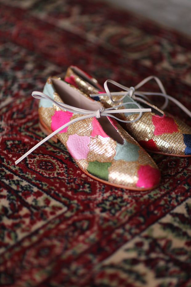 SEQUIN EMBROIDERED BALLET FLATS NOVA - sustainably made MOMO NEW YORK sustainable clothing, new slow fashion