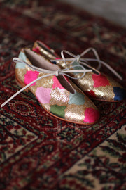 SEQUIN EMBROIDERED BALLET FLATS NOVA - sustainably made MOMO NEW YORK sustainable clothing, new slow fashion