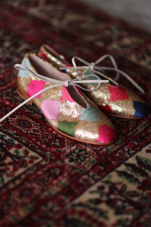 SEQUIN EMBROIDERED BALLET FLATS NOVA - sustainably made MOMO NEW YORK sustainable clothing, new slow fashion