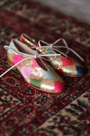 SEQUIN EMBROIDERED BALLET FLATS NOVA - sustainably made MOMO NEW YORK sustainable clothing, new slow fashion