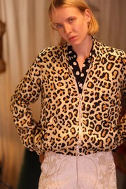 SILK BOMBER JACKET ANCHA LEO PRINT - sustainably made MOMO NEW YORK sustainable clothing, coatandjacket slow fashion